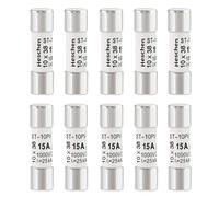 Heschen Fusible solar DC1000V PV, fusibles fotovoltaicos, tipo gPV, ST-10PV, 10 x 38 mm, 15 A 1000 VDC, para protección del sistema solar fotovoltaico, 10 unidades