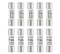 Heschen Fusible solar DC1000V PV, fusibles fotovoltaicos, tipo gPV, ST-10PV, 10 x 38 mm, 16 A 1000 VDC, para protección del sistema solar fotovoltaico, 10 unidades