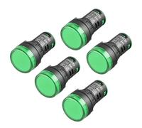 Heschen Indicador LED de 22 mm, AD16-22D/S, 12 V CC, 20 mA, color verde claro, paquete de 5