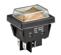 Heschen Interruptor basculante de alta corriente, 30 A 250 VAC, ON-OFF de 2 posiciones, DPST, 4 terminales, T125, con tapa impermeable (1, Naranja)