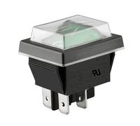 Heschen Interruptor basculante de encendido/apagado, 4 puertos, luz verde, 16 A, 250 VAC, con cubierta impermeable (1)