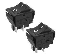 Heschen - Interruptor basculante de encendido/apagado DPST 4 terminales 16A 250VAC, color negro