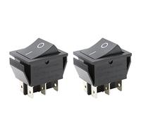 Heschen Interruptor basculante ON-OFF DPDT 6 terminales 16A 250VAC negro 2 unidades