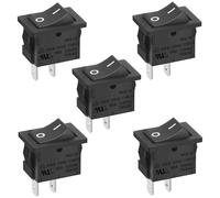 Heschen - Interruptor basculante rectangular (2 posiciones, 2 terminales 6 A, 250 VAC/125 VAC, UL VDE, 5 unidades)