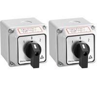 Heschen Interruptor de cambio de selector de leva rotativa universal, SZW26-20/D303.3D, 660V 20A, 3 posiciones, 3 fases 12 terminales, CE, con interruptor maestro caja exterior (Caja estándar)