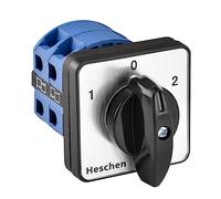Heschen Interruptor de cambio de selector de leva rotatorio universal SZW26-25/D202.2 Cierre 660V 25A Encendido/Apagado/A 3 Posición 2 Fase 8 Terminales CE