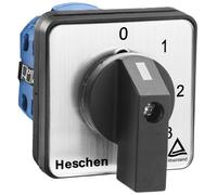 Heschen Interruptor de cambio universal de selector de leva giratorio SZW26-20/0-3.2 660V 20A 4 Posiciones 2 Fase 6 Terminales CE