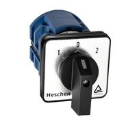 Heschen Interruptor de cambio universal del selector de leva giratoria, SZW26-63/D202.2, 660V 63A, ON-OFF-ON 3 posiciones, 2 fases, 8 terminales, CE