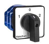 Heschen Interruptor de cambio universal para selector de levas giratorias, SZW26-125/D202.2, 660V 125A, ON-OFF-ON 3 posiciones, 2 fases, 8 terminales, CE