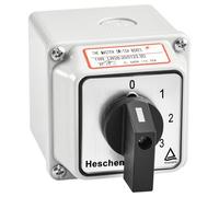 Heschen Interruptor de cambio universal para selector de levas, LW28-20/0123.3D, 660V 20A, 4 posiciones, 3 fases, 12 terminales, CE, con caja exterior de interruptor principal LW28-20/4