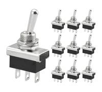 Heschen Interruptor de metal con Heschen basculador de, KN3D-102, 12 V 25 A, ON/ON, 2 posiciones, 3 pines, para la luz del cuadro de instrumentos del coche (10)