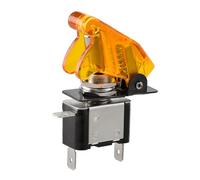 Heschen Interruptor de palanca de metal, 12V 20A, SPST, ON/OFF, 2 posiciones, 2 pines, con tapa impermeable (Amarillo transparente)