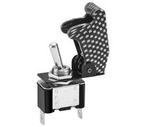 Heschen Interruptor de palanca de metal, 12V 20A, SPST, ON/OFF, 2 posiciones, 2 pines, con tapa impermeable (Tapa Negra)