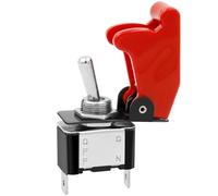 Heschen Interruptor de palanca de metal, 12V 20A, SPST, ON/OFF, 2 posiciones, 2 pines, con tapa impermeable (Tapa Roja)