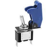 Heschen Interruptor de palanca de metal, 12V 20A, SPST, ON/OFF, 2 posiciones, 2 pines, con tapa impermeable (Tapa Azul)