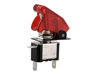 Heschen Interruptor de palanca de metal, 12V 20A, SPST, ON/OFF, 2 posiciones, 2 pines, con tapa impermeable (Rojo transparente)