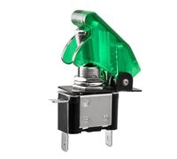 Heschen Interruptor de palanca de metal, 12V 20A, SPST, ON/OFF, 2 posiciones, 3 pines, con tapa impermeable (Verde transparente)