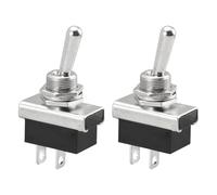 Heschen Interruptor De Palanca De Metal, 12V 25A, Encendido/Apagado, 2 Posiciones, 2 Pines, Para Luz De Salpicadero De Coche (2)