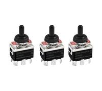 Heschen Interruptor de palanca de metal, C523A, DPDT, mantenido, encendido/apagado/encendido 3 posiciones, 15 A 250 VAC, terminal de 6 pestañas, CE, con tapa impermeable (3)