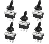 Heschen Interruptor De Palanca De Metal Flick Flip, KN3D-102, 12V 25A, SPDT, ON/ON, 2 Positon 3 Pines, Para Coche Dash Luz, Con Tapa Impermeable (5)