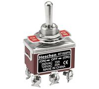 Heschen Interruptor de Palanca de Metal, RT1322FS, DPDT, Momentáneo, (ON)/OFF/(ON) 3 posiciones, 15A 250VAC, CE