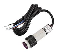 Heschen Interruptor de proximidad fotoeléctrico infrarrojo de columna M18, tipo de reflexión difusa, E3F-DS10C3, distancia de detección 10CM, 10-30VDC 200mA, NPN NO+NC, 4 cables