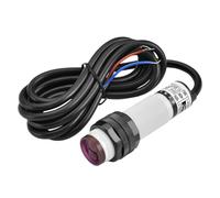 Heschen Interruptor de proximidad fotoeléctrico infrarrojo de columna M18, tipo de reflexión difusa, E3F-DS30B2, distancia de detección 10-30CM, 10-30VDC 200mA, NPN normalmente cerrado (NC), 3 cables