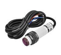 Heschen Interruptor de proximidad fotoeléctrico infrarrojo M18, tipo de reflexión difusa E3F-DS30P2, 10-30CM, 10-30VDC 200mA, PNP NC, 3 cables