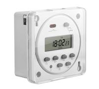 Heschen Interruptor de relé programable semanal con temporizador digital LCD, CN101A, DC12V 16A, SPST, con cubierta impermeable, blanco (DC12V+CAP)