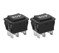 Heschen interruptor oscilante momentáneo 16A 250VAC ON-OFF-ON DPDT 6 terminales negro 2Pack