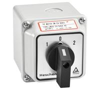Heschen Interruptor selector de levas universal LW28-20/D404.4D, 660 V 20 A, encendido y apagado, 3 posiciones, 16 terminales, con caja exterior principal, para conmutación e interrupción de circuitos