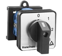 Heschen Interruptor universal para cambio de levas SZW26-20/0-3.2-B11R, montaje en carril DIN de 35 mm, 660 V, 20 A, 4 posiciones, 2 fases, 8 terminales, en la lista CE/TUV