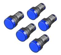 Heschen Luz piloto indicadora LED de 22 mm, AD16-22D/S, 220 V CA 20 mA, color de luz azul, paquete de 5