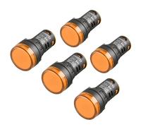 Heschen Luz piloto indicadora LED de 22 mm, AD16-22D/S, 24 V CC 20 mA, color de luz amarilla, paquete de 5