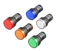 Heschen Luz piloto LED de 22 mm AD16-22D/S 220 V CA 20 mA rojo, verde, amarillo, azul, blanco, color de luz, paquete de 5
