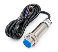 Heschen M18 Interruptor de sensor de proximidad capacitiva, tipo escudo, LJC18A3-5-Z/BY, Detector 1-5mm, 10-30VDC 200mA, PNP normalmente abierto (NO), 3 cables