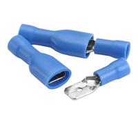 Heschen Macho/Hembra Desconexiones Rápidas de vinilo totalmente aislado, 6,3 x 0,8 mm, terminales de cable para 1,5 - 2,5 mm2 (16-14 AWG), color azul