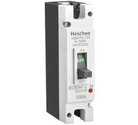 Heschen MCCB - Disyuntor de circuito de, HSM1PV-125 1 polo, DC250 V, 100 A, para sistema solar fotovoltaico fotovoltaico, sistema de red