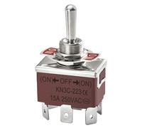 heschen Metal Toggle Switch DPDT momentáneo (on)/Off/(on) 3 Posición 15 A 250 VAC 6 Tab Terminal CE