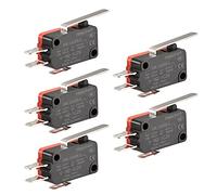 Heschen Micro interruptor, V-162-1C25, SPDT, palanca de bisagra corta, 16A 250VAC, 5 piezas
