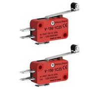 Heschen Micro Switch V-156-1C25 SPDT - Palanca de rodillo larga (20 A, 250 VCA, 2 unidades)
