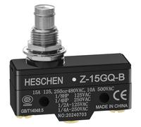 Heschen Microinterruptor de uso general, Z-15GQ-B, émbolo de montaje en panel, OP medio, terminal de 3 tornillos, corriente nominal de 15A