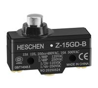Heschen Microinterruptor Z-15GD-B Momentáneo de empuje corto Émbolo SPDT 3 Terminal de tornillo