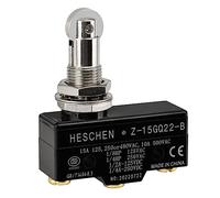 Heschen Microinterruptor Z-15GQ22-B Montaje en panel Rodillo Émbolo 3 Terminal de tornillo 15A Corriente nominal