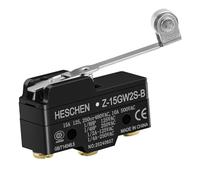 Heschen Microinterruptor Z-15GW2S-B Palanca de rodillo de bisagra de acero inoxidable Terminal de 3 tornillos Espacio de contacto de 0,5 mm Corriente nominal de 15 A