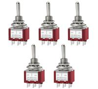 Heschen MTS-203 - Interruptor de botón en miniatura (DDPDT 6 pines, 2 A, 250 V, 6 A, 125 V, 5 unidades)