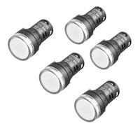 Heschen Piloto indicador LED de 22 mm AD16-22D/S 220 V CA 20 mA color de luz blanca, paquete de 5