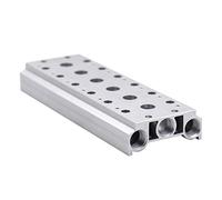 Heschen PT1/4 6 filas de aluminio bloque solenoide base de válvula neumática de aire para la serie 4V210