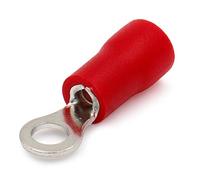 Heschen Ring terminals Vinyl Insulated Electrical Crimp Connectors RV1.25-3 22-16AWG (0.5-1.5 mm²) Stude size #4, d2=3.2mm(0.126"), Red, Pack of 100