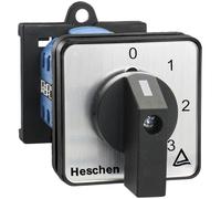 Heschen Selector de levas universal giratorio LW28-20/0-4.4-B11R, 660 V 20 A, montaje en carril DIN de 35 mm, 5 posiciones, 4 fases, 16 terminales, listados CE/TUV